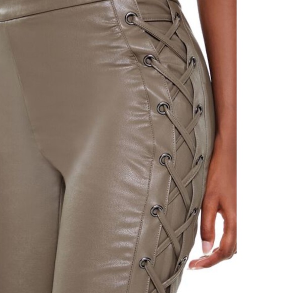 Forever 21 Lace-Up Faux Leather Bootcut Pants - Picture 4 of 6